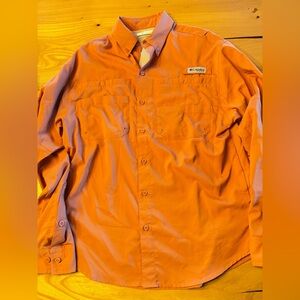 Columbia Vibrant Orange Mesh-Lined Shirt